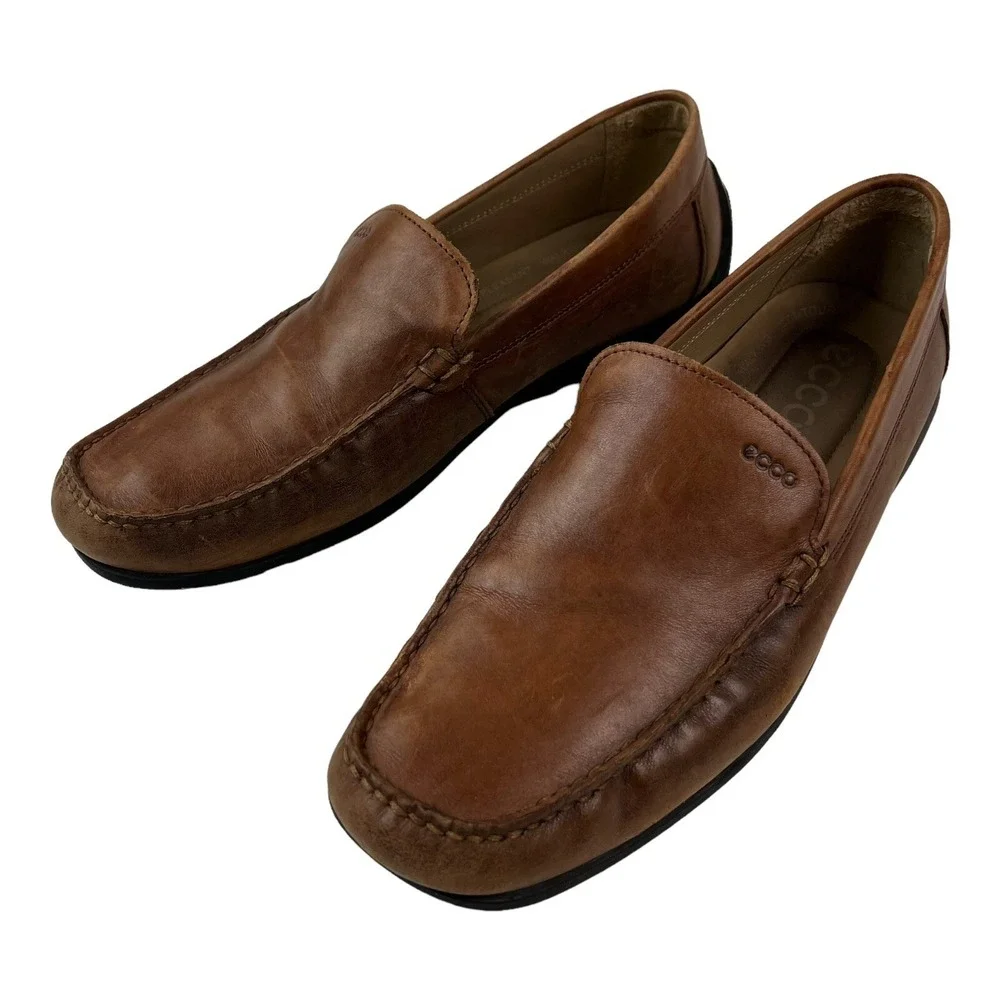 Ecco Brown Pleasant Slip On Drivers Loafer Shoes Mens Size EU 43 US‎ 10